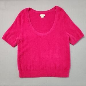 Maeve Fuchsia Scoop Neck Sweater